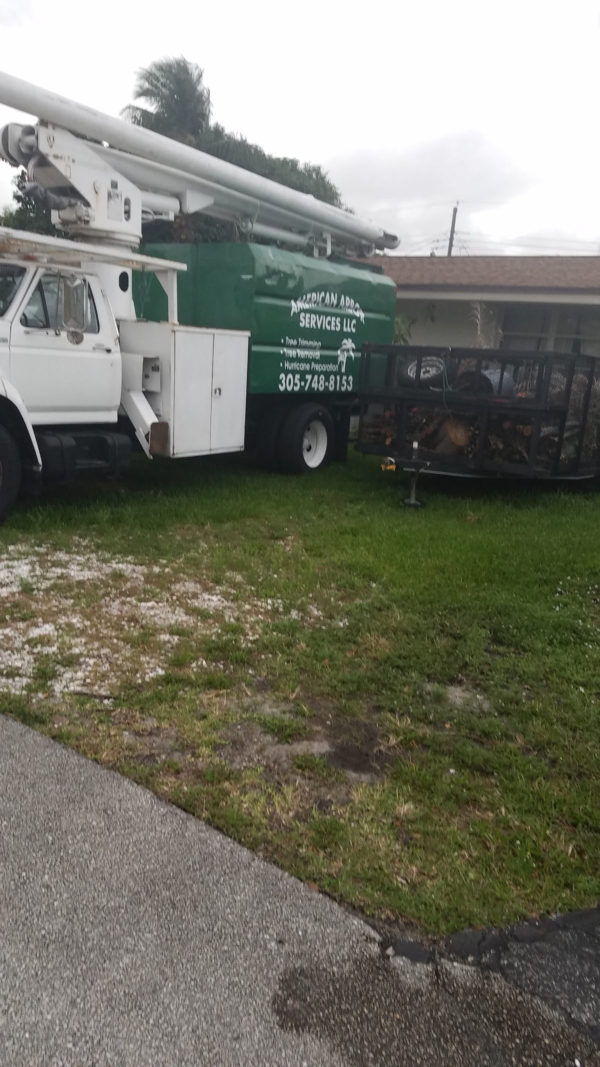 Chip truck loaded at the curb